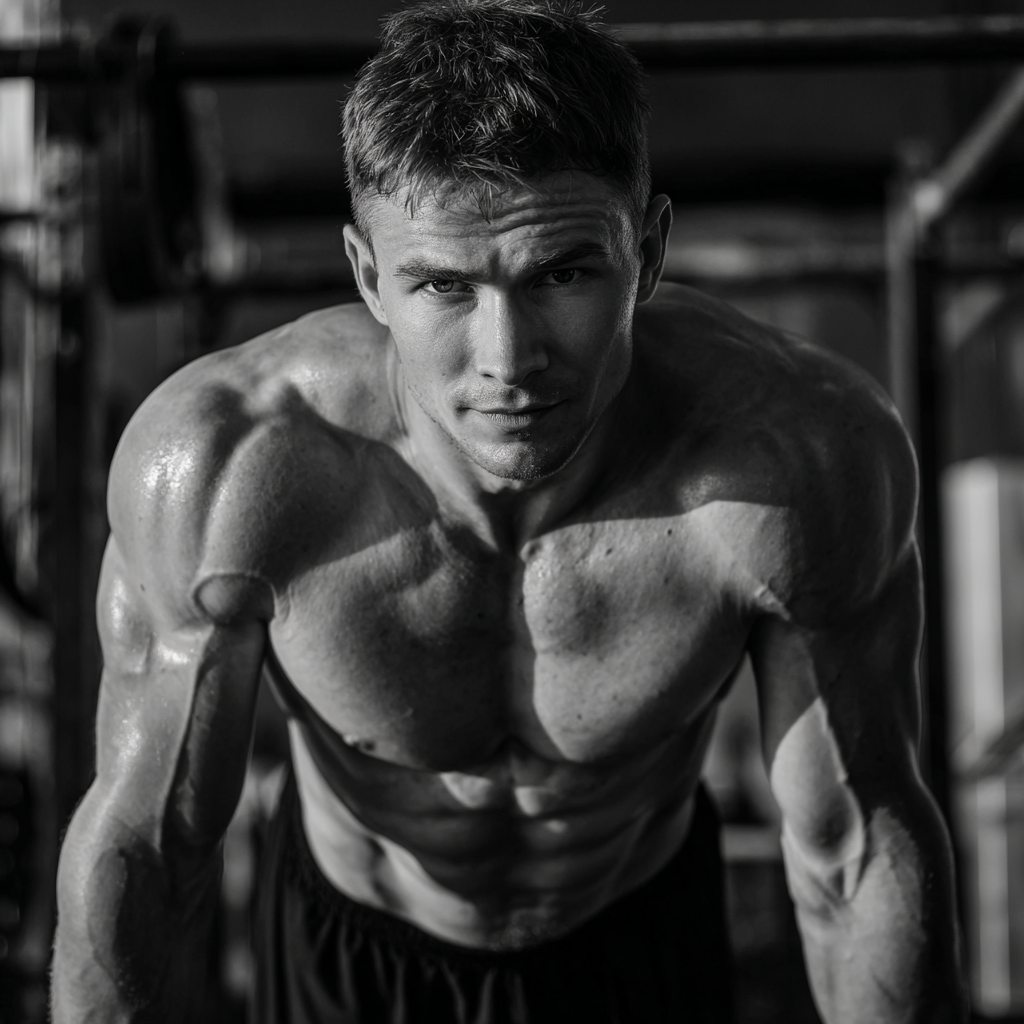 Чоловік тренується в залі